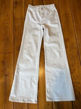 MOTHER White Straight Leg Jeans Size 25 High Rise Premium Denim